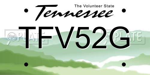TFV52G Tennessee License Plate