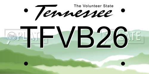 TFVB26 Tennessee License Plate