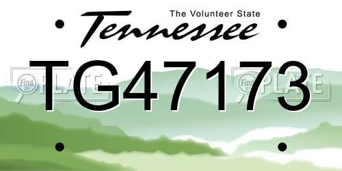 TG47173 Tennessee License Plate