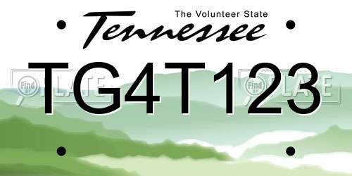 TG4T123 Tennessee License Plate