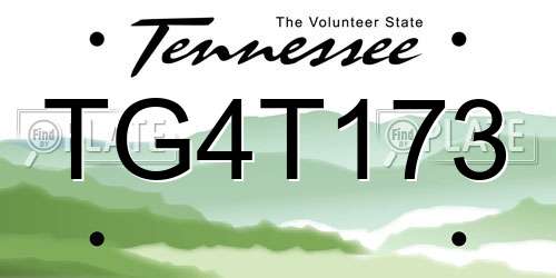 TG4T173 Tennessee License Plate