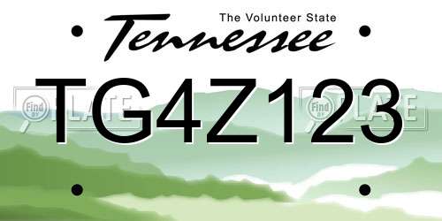 TG4Z123 Tennessee License Plate