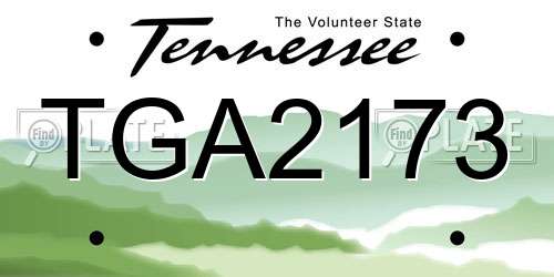 TGA2173 Tennessee License Plate
