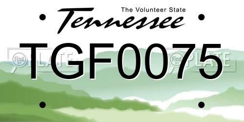 TGF0075 Tennessee License Plate