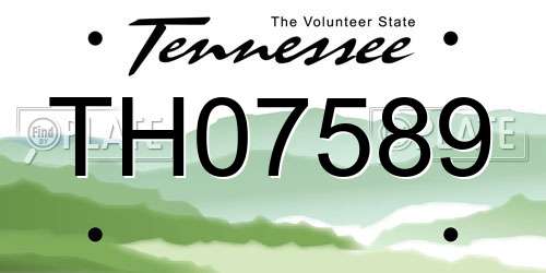TH07589 Tennessee License Plate