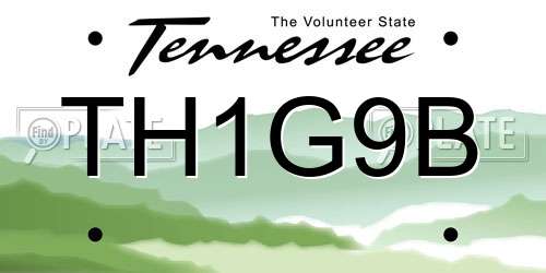 TH1G9B Tennessee License Plate