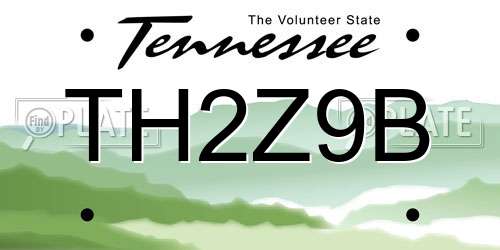 TH2Z9B Tennessee License Plate