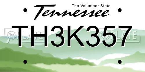 TH3K357 Tennessee License Plate