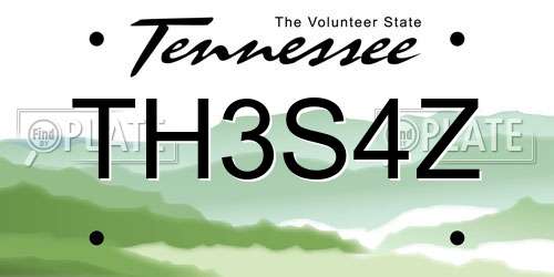 TH3S4Z Tennessee License Plate
