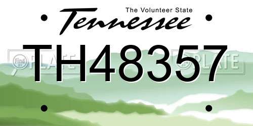 TH48357 Tennessee License Plate