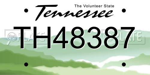 TH48387 Tennessee License Plate