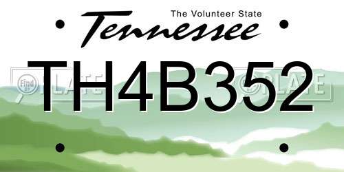 TH4B352 Tennessee License Plate