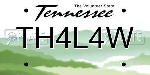 TH4L4W Tennessee License Plate