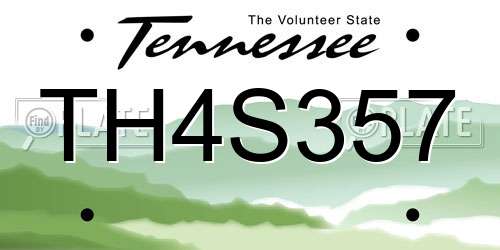 TH4S357 Tennessee License Plate