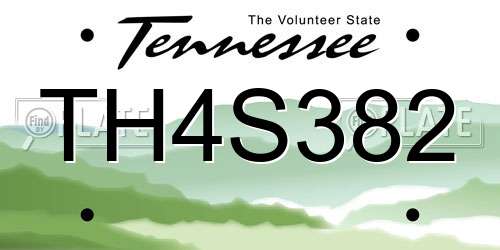 TH4S382 Tennessee License Plate