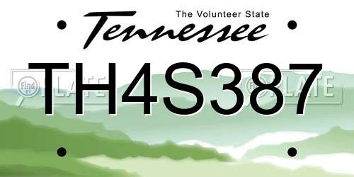 TH4S387 Tennessee License Plate