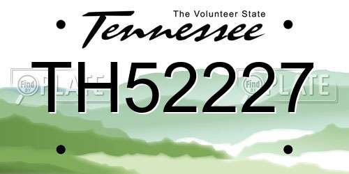 TH52227 Tennessee License Plate