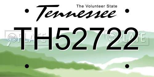 TH52722 Tennessee License Plate