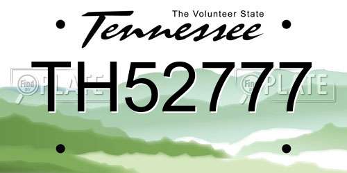TH52777 Tennessee License Plate