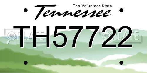 TH57722 Tennessee License Plate
