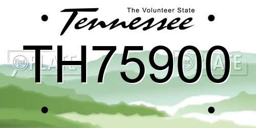 TH75900 Tennessee License Plate