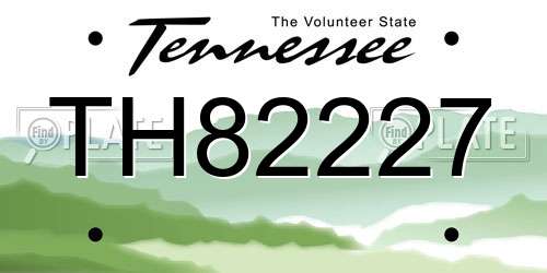 TH82227 Tennessee License Plate