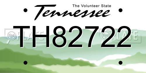 TH82722 Tennessee License Plate