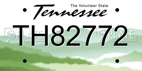 TH82772 Tennessee License Plate