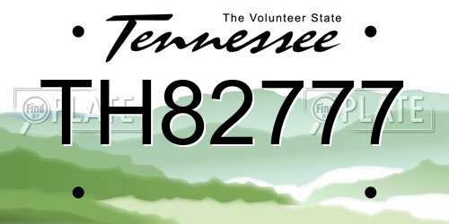 TH82777 Tennessee License Plate