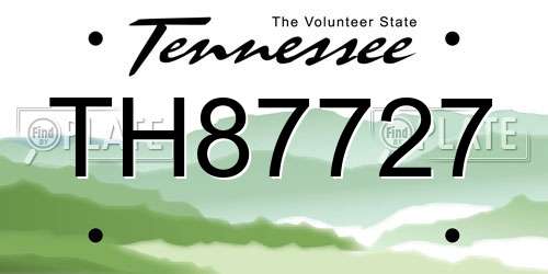 TH87727 Tennessee License Plate