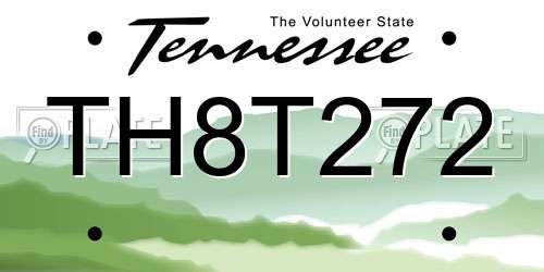 TH8T272 Tennessee License Plate
