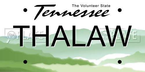 THALAW Tennessee License Plate