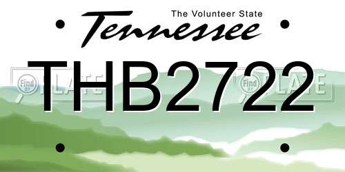 THB2722 Tennessee License Plate