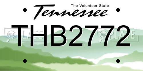 THB2772 Tennessee License Plate