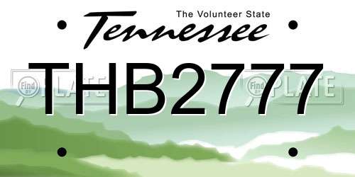 THB2777 Tennessee License Plate