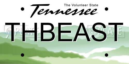 THBEAST Tennessee License Plate