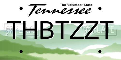 THBTZZT Tennessee License Plate