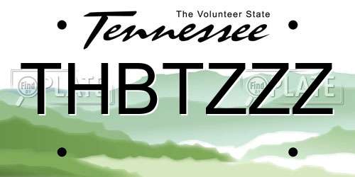 THBTZZZ Tennessee License Plate