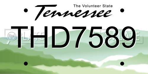 THD7589 Tennessee License Plate