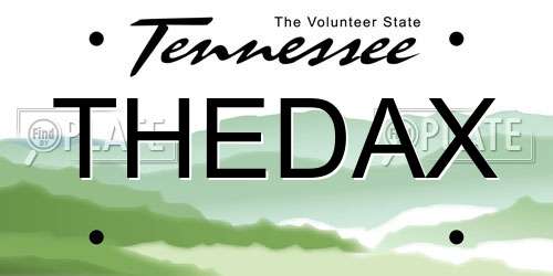 THEDAX Tennessee License Plate