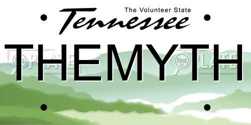 THEMYTH Tennessee License Plate