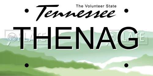 THENAG Tennessee License Plate