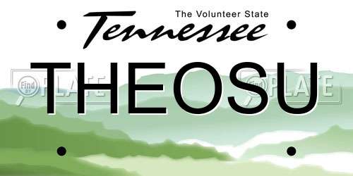 THEOSU Tennessee License Plate