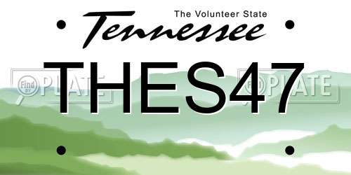 THES47 Tennessee License Plate