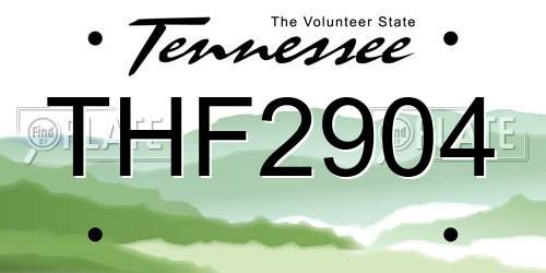 THF2904 Tennessee License Plate