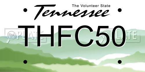 THFC50 Tennessee License Plate