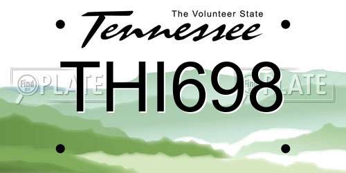 THI698 Tennessee License Plate