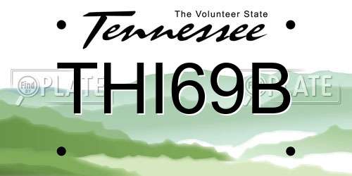 THI69B Tennessee License Plate