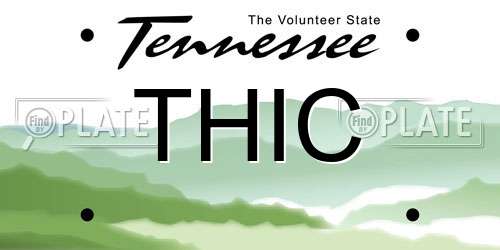 THIC Tennessee License Plate