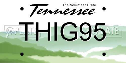 THIG95 Tennessee License Plate